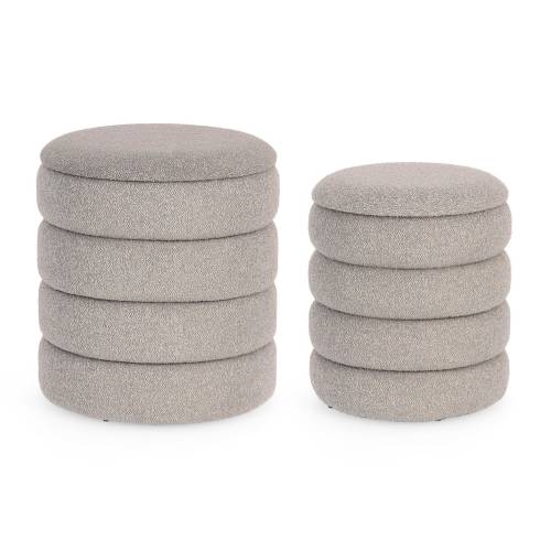 Pouf en Bois Massif pour Salon Contemporain