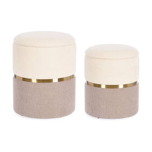 Pouf en Bois Massif pour Salon Contemporain.
