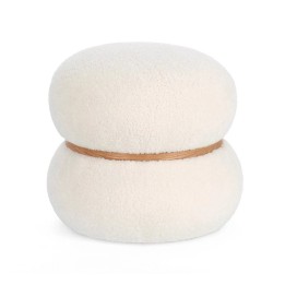 Pouf contemporain en bois rouge blanc