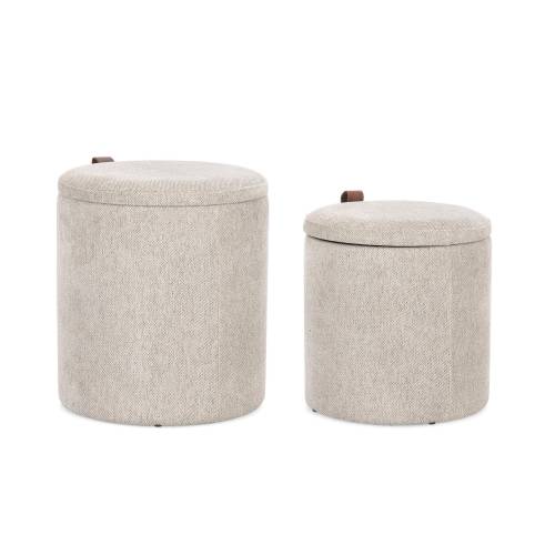Pouf en Bois Massif pour Salon Contemporain.