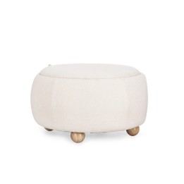 Tabouret blanc en bois massif avec rangement.