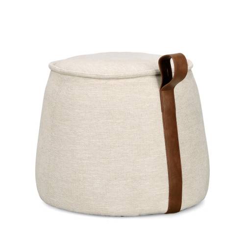 Pouf Anila Naturel en Bois Salon Contemporain