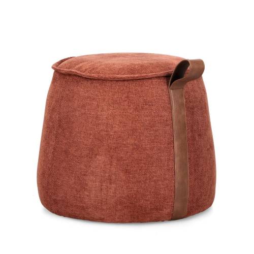 Pouf Anila Ginger en Bois Massif pour Salon