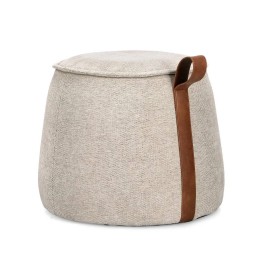 Pouf Anila Gris Clair en Bois pour Salon