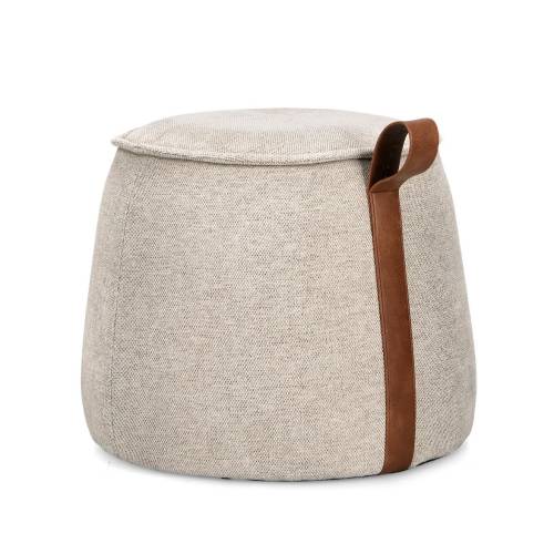 Pouf Anila Gris Clair en Bois pour Salon