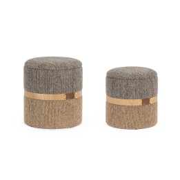 Pouf Ac-rangement Savana en Bois Massif, Signature Tendance Contemp...