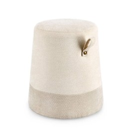 Pouf Nat-Gris Clair en Bois Massif Design Moderne