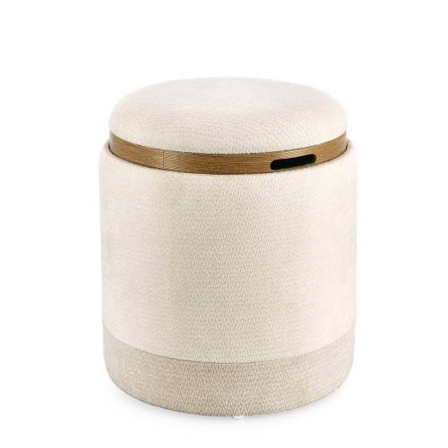 Pouf en Bois Massif pour Salon Contemporain.
