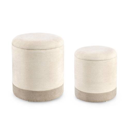 SET2 POUF AC-RANGEMENT DEVA NAT-GRIS F.