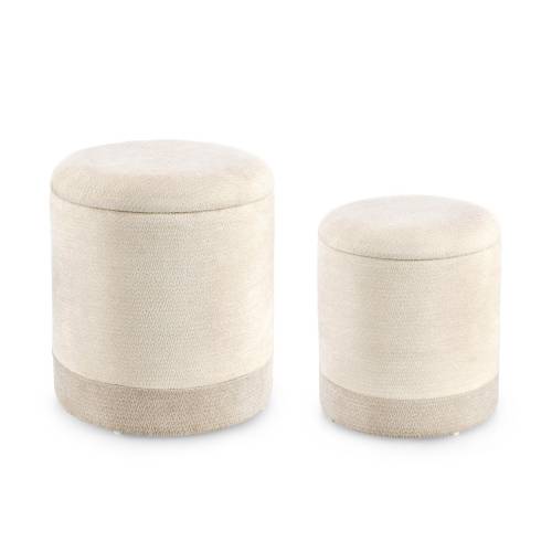 Pouf en Bois Massif pour Canapé Contemporain.