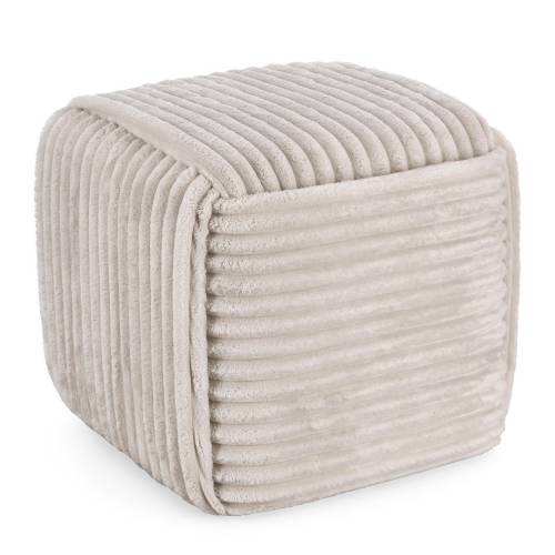 Pouf Cube Gris Clair pour Salon Contemporain