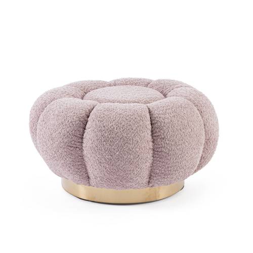 Pouf Florel Rose Antique en Bois pour Salon