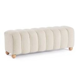 Banc contemporain en MDF et polyester effet bouclé pour Entrée