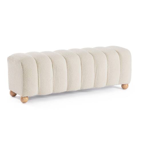 BANC 2P ZORA BLANC BOUCLÉ