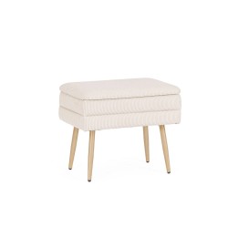 Banc coffre single Olga blanc : un meuble en bois massif contempora...