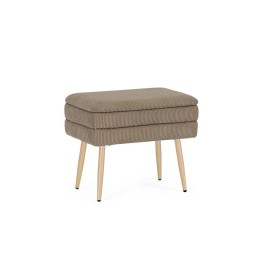Banc coffre single Olga taupe en bois massif avec coffre secret et ...