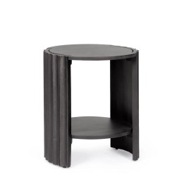Table de chevet orissa noir en bois contemporain.