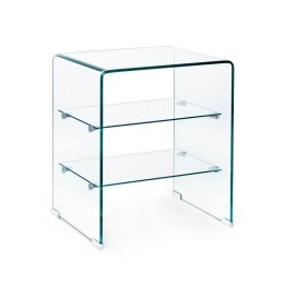 Meuble 3Étagère en bois massif à verre iridescent contemporain