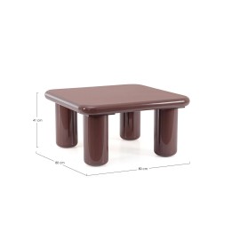 Table basse carrée en bois massif Brick, signature d'un style conte...