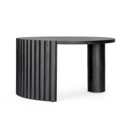 Table basse orissa noir d80 en bois contemporaine ronde