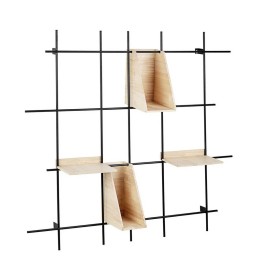 Étagère 4 étages en bois massif contemporaine, signature de style u...