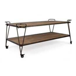 Table Présentoir en Bois Massif pour Salon Contemporain