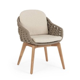 Chaise en Aluminium et Teck pour Terrasse