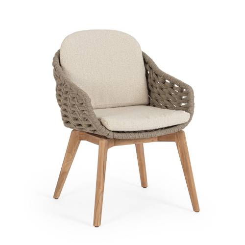 Chaise en Aluminium et Teck pour Terrasse