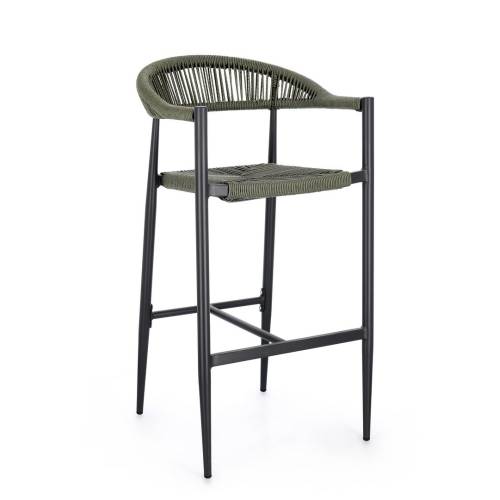 Tabouret de Bar en Aluminium Anthracite pour Jardin