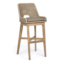 Tabouret de Jardin en Bois et Cordage pour Terrasse