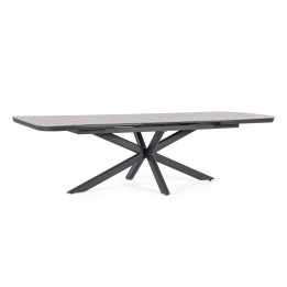 Table en pierre synthétique et aluminium pour terrasse Cette