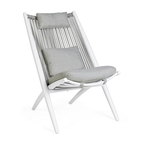 Fauteuil Lounge en Aluminium Peint pour Terrasse