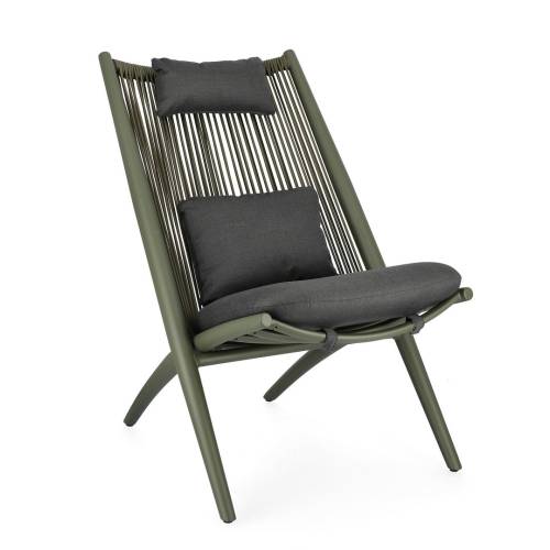 Fauteuil Lounge en Aluminium Peint pour Terrasse
