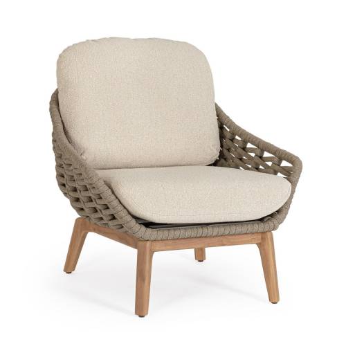 Fauteuil Boucle en Aluminium Peint pour Terrasse