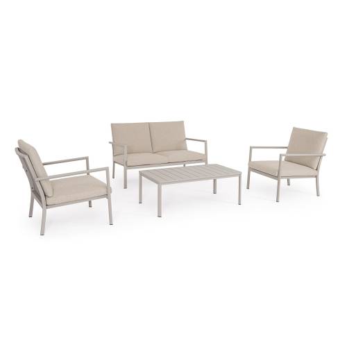 Set4 Terrasse en Aluminium Peint à Poudre pour Espace Extérieur