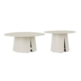 Table basse aluminium peinte à poudre polyester, signature de