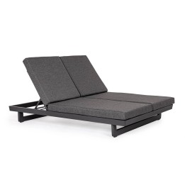 Lit double en aluminium moderne pour terrasse. Cette pièce de