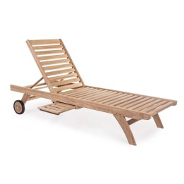 Bain de soleil en bois de teck pour jardin