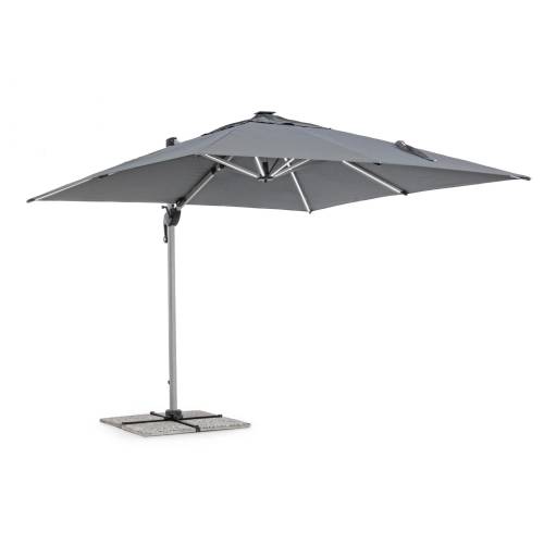 PARASOL DÉPORTÉ INES 3X3 AN-GR FONCÉ LED