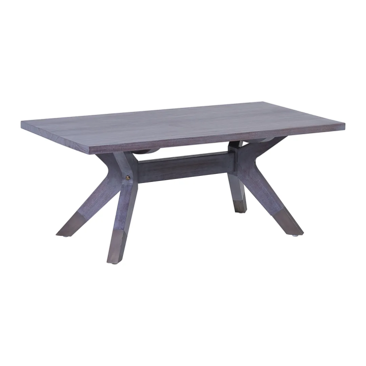 Table Basses Bois & Métal Bleues : Meuble contemporain en bois mass...