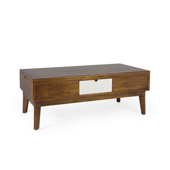 Table Basse Bois de Mindi Relevable pour Salon Contemporain