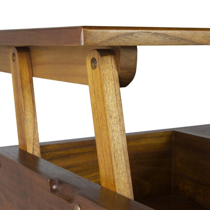 Table Basse Bois de Mindi Relevable pour Salon Contemporain