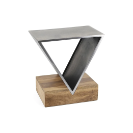 Table Basse Bois Versailles Triangle Géométrique Salon Contemporain.