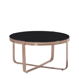 Table Basse Acier Inoxydable & Verre Trempé Noir pour Salon