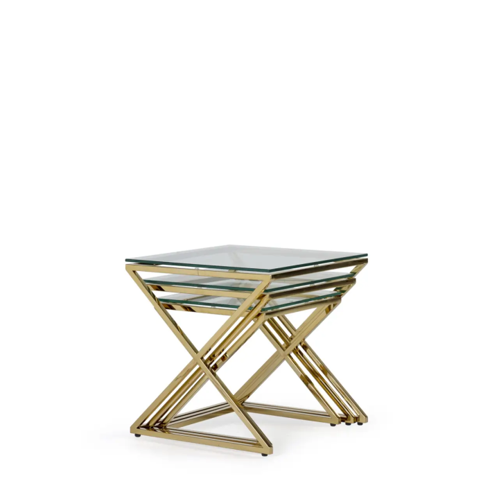 Table Basse en Bois & Verre & Acier Salon Contemporain Cette table ...