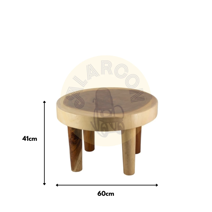 Table Basses en Bois de Suar Circulaire pour Salon Contemporain Cet...
