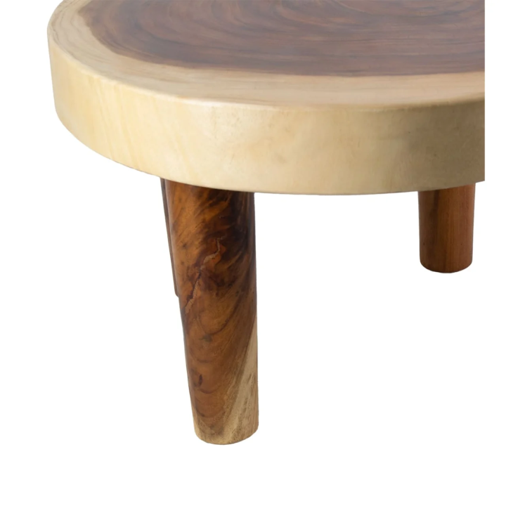 Table Basses en Bois de Suar Circulaire pour Salon Contemporain Cet...