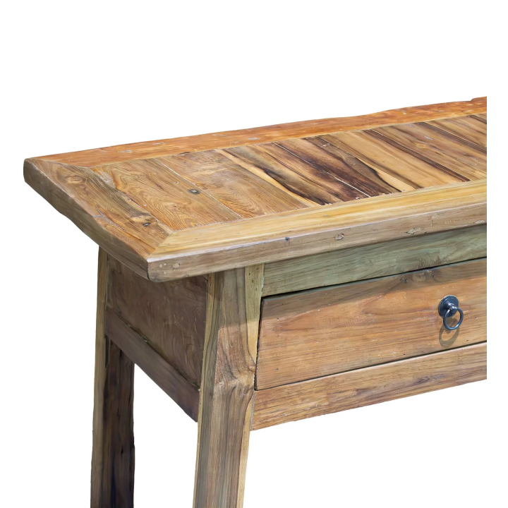 Table Basse en Teck avec 2 Tiroirs en Design Naturel Cette table ba...