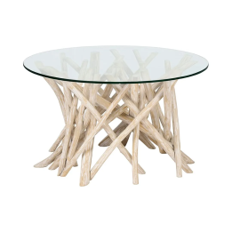 Table Basse en Bois de Teck pour Salon Contemporain