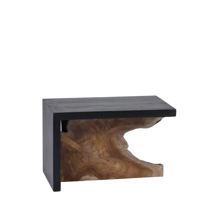 Table d'Appoint en Teck Naturel pour Salon Contemporain Cette table...